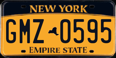 NY license plate GMZ0595