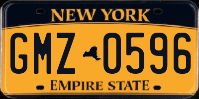 NY license plate GMZ0596