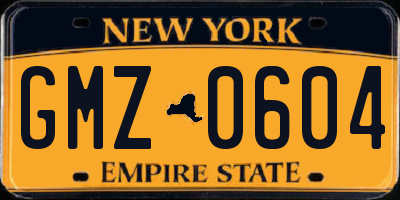 NY license plate GMZ0604
