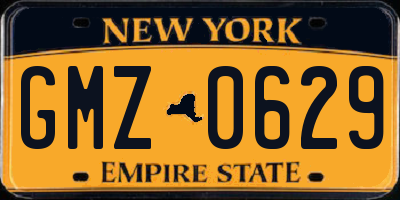 NY license plate GMZ0629