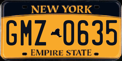 NY license plate GMZ0635