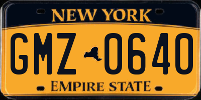 NY license plate GMZ0640