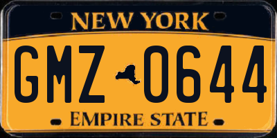 NY license plate GMZ0644