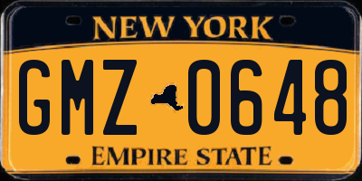 NY license plate GMZ0648