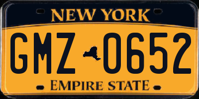 NY license plate GMZ0652