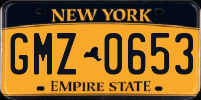 NY license plate GMZ0653