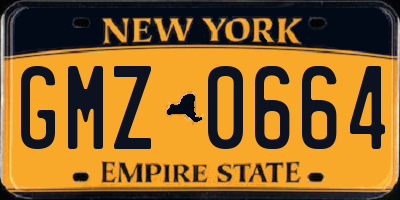 NY license plate GMZ0664