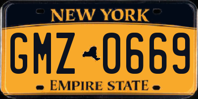 NY license plate GMZ0669