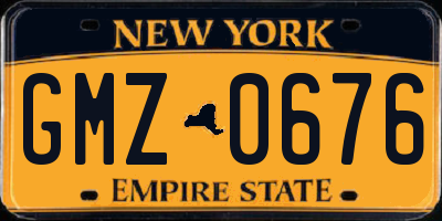 NY license plate GMZ0676
