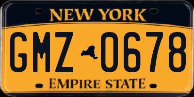 NY license plate GMZ0678