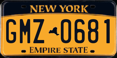 NY license plate GMZ0681