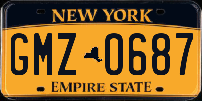 NY license plate GMZ0687