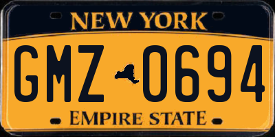 NY license plate GMZ0694
