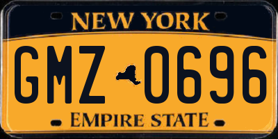 NY license plate GMZ0696