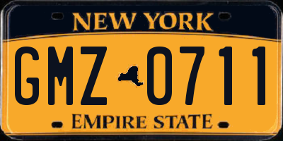 NY license plate GMZ0711