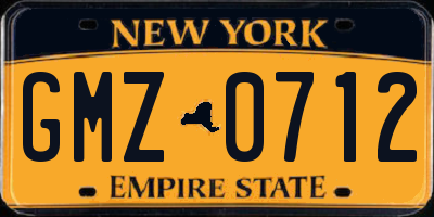 NY license plate GMZ0712