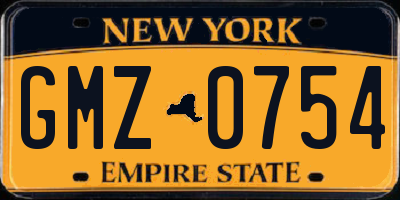 NY license plate GMZ0754