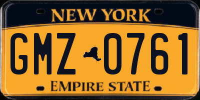 NY license plate GMZ0761