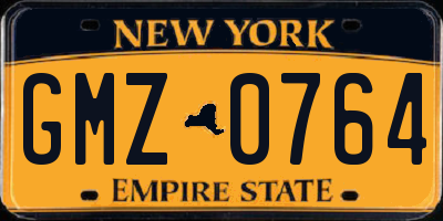 NY license plate GMZ0764