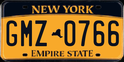 NY license plate GMZ0766