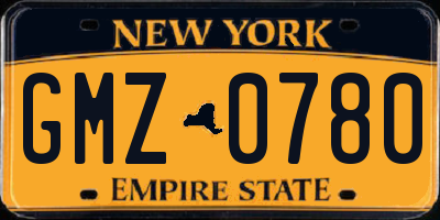 NY license plate GMZ0780