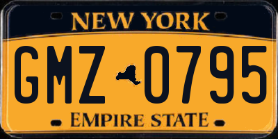 NY license plate GMZ0795