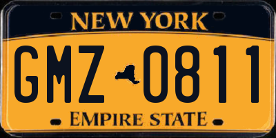 NY license plate GMZ0811