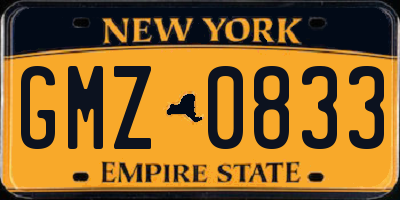 NY license plate GMZ0833
