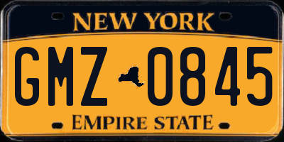 NY license plate GMZ0845