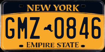 NY license plate GMZ0846
