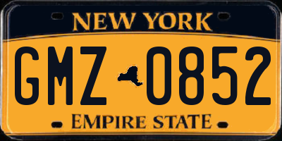 NY license plate GMZ0852