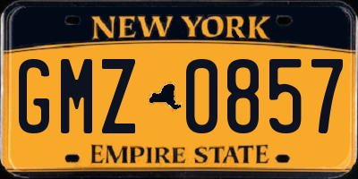 NY license plate GMZ0857