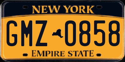 NY license plate GMZ0858