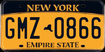 NY license plate GMZ0866