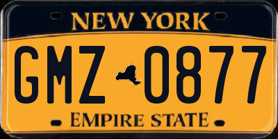 NY license plate GMZ0877