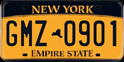 NY license plate GMZ0901