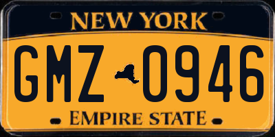 NY license plate GMZ0946