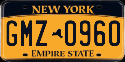 NY license plate GMZ0960