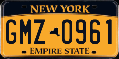 NY license plate GMZ0961