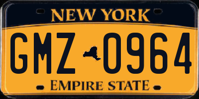NY license plate GMZ0964