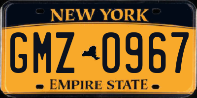 NY license plate GMZ0967