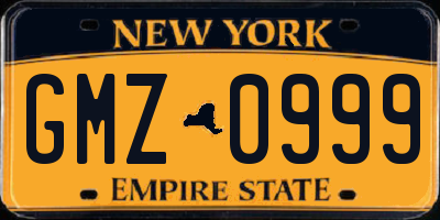 NY license plate GMZ0999