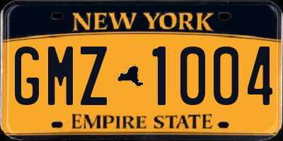NY license plate GMZ1004