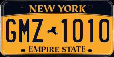 NY license plate GMZ1010