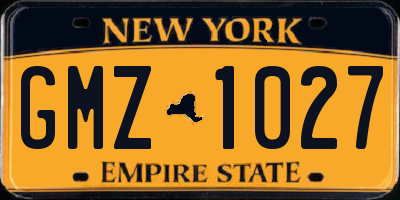 NY license plate GMZ1027
