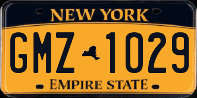 NY license plate GMZ1029