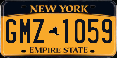 NY license plate GMZ1059