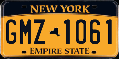 NY license plate GMZ1061