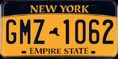 NY license plate GMZ1062