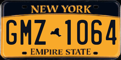 NY license plate GMZ1064